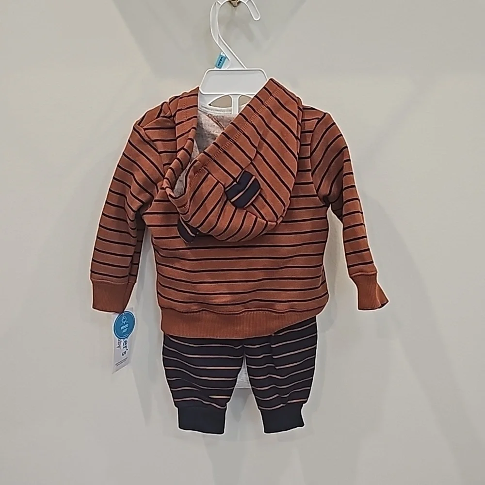 Carter's Baby Boy (6M) 3-Piece Set With Hooded Bear Jacket, Onesie, Pants